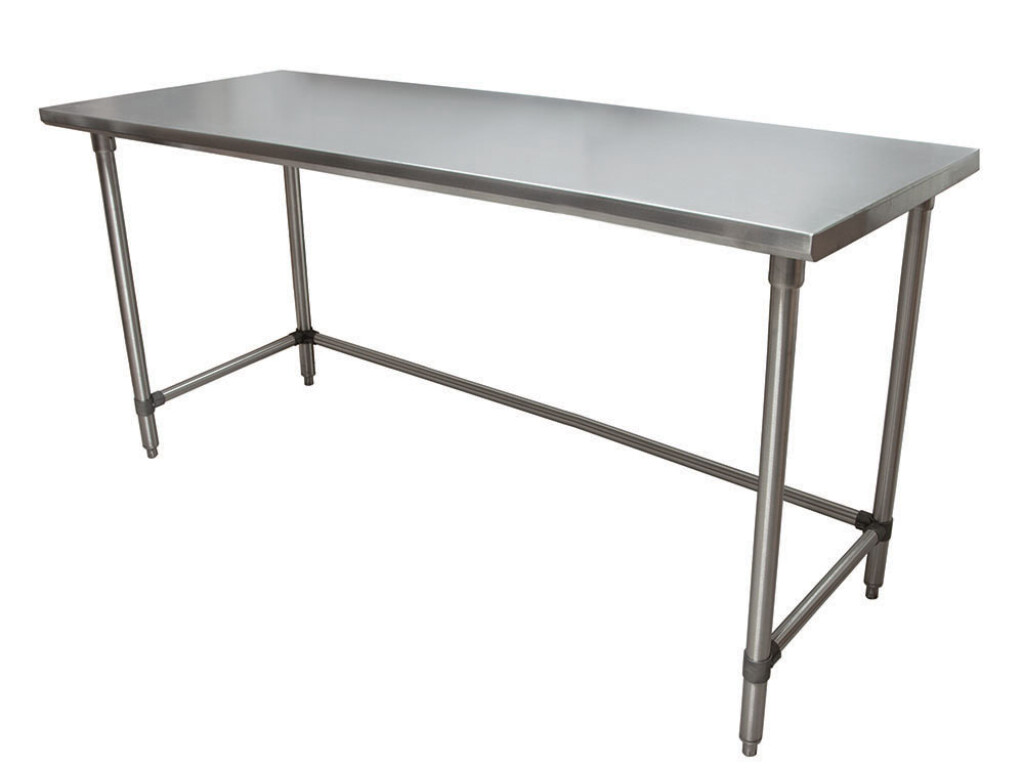 14 Gauge Stainless Steel Work Table Open Base Stainless Steel Legs 60"Wx30"D