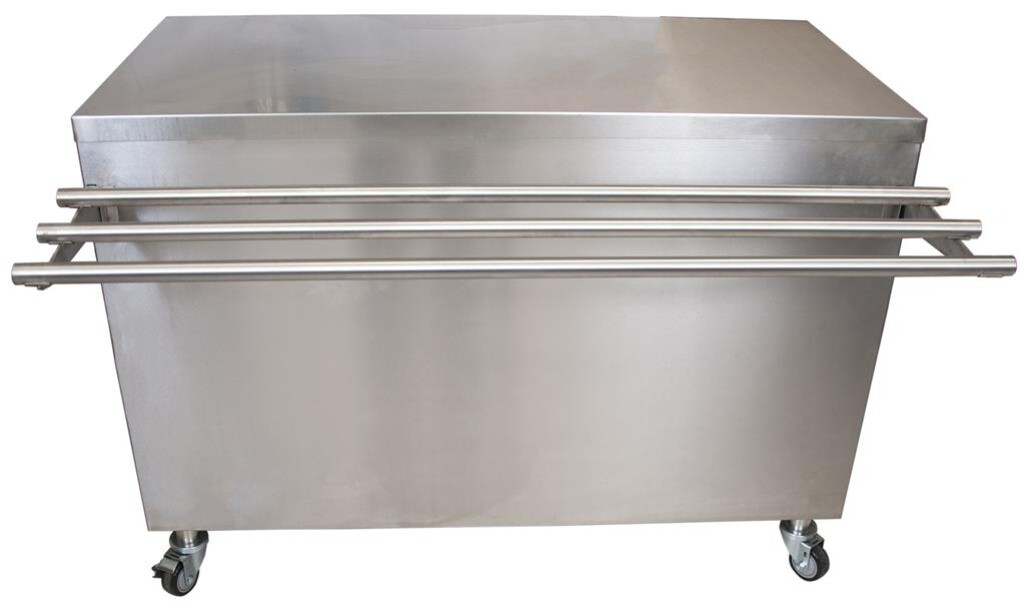 Stainless Steel Serving Counter w/Hinged Doors and Drop Shelf 24X48