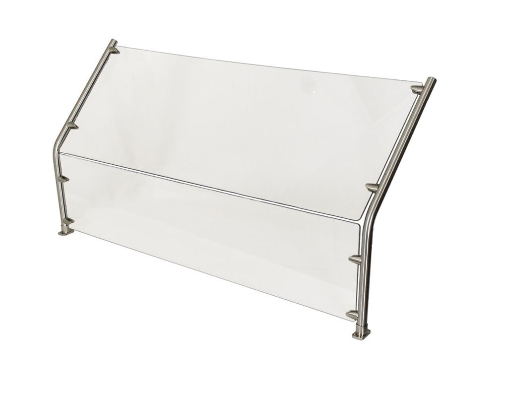 72" Cafeteria 45 Angled Sneeze Guard with Glass