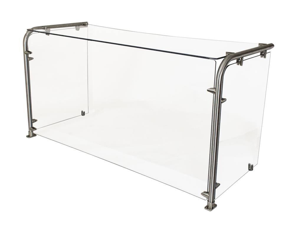 120" Multi-Use 90 Angle Sneeze Guard W Glass Shelf