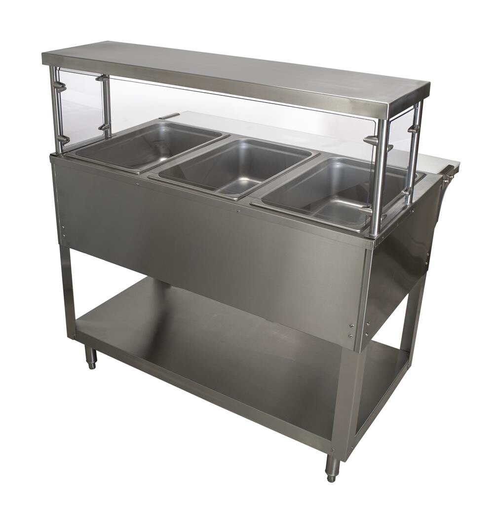 Cafeteria Shelf With Sneeze Guard For 4 Well 