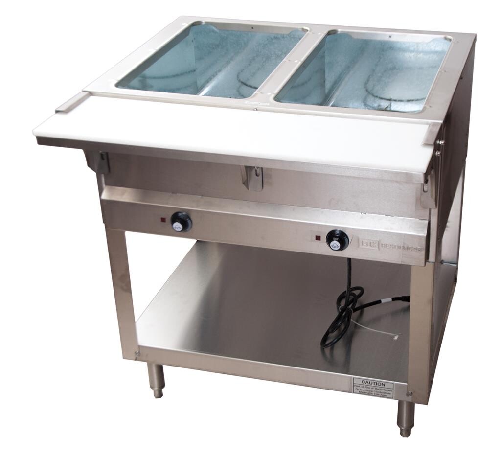 Open Well Electric Steam Table 2 Well - 120V 1000W