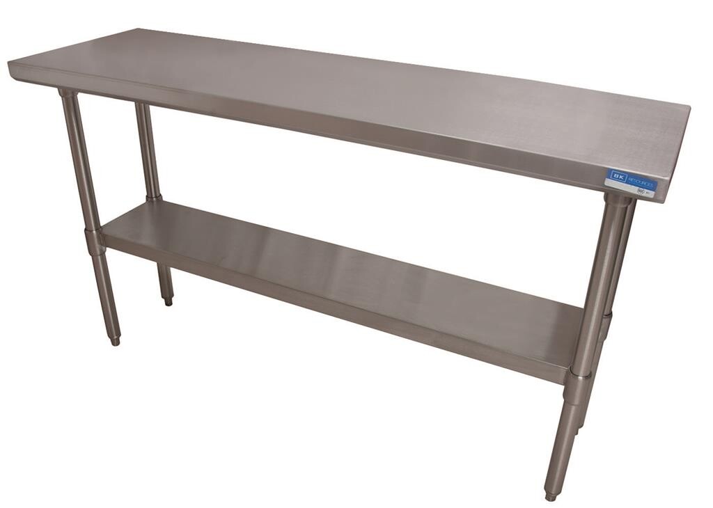 18 Gauge Stainless Steel Work Table W/Undershelf  72"Wx18"D