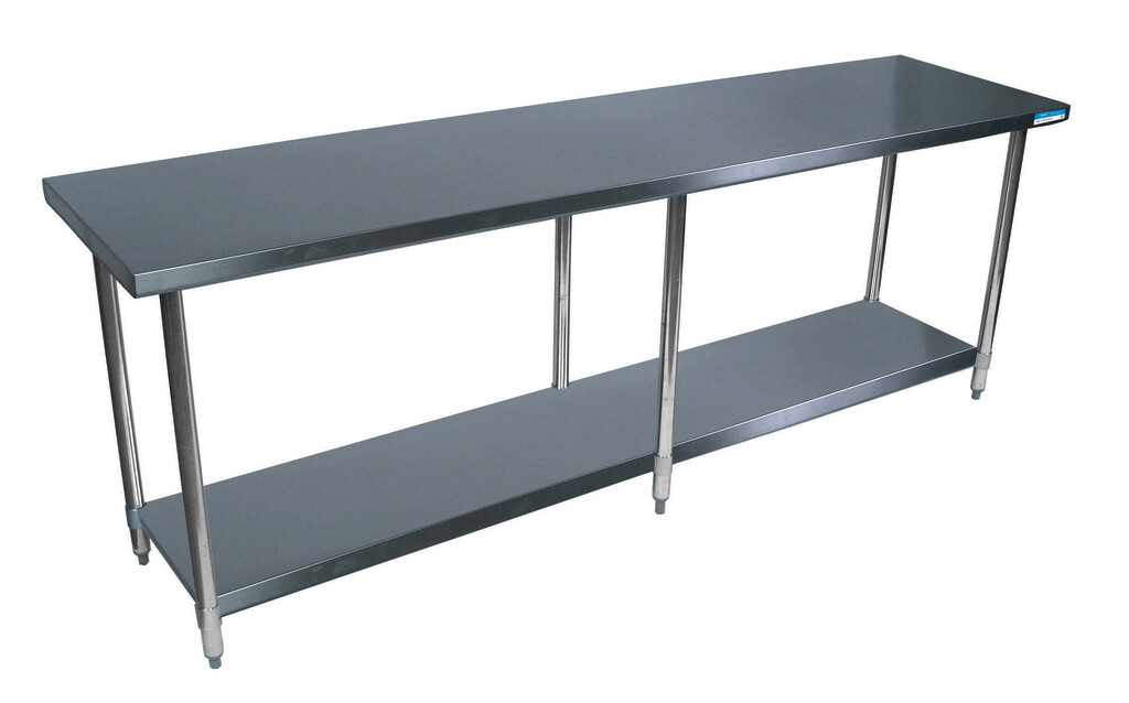 18 Gauge Stainless Steel Work Table W/Undershelf  84"Wx18"D