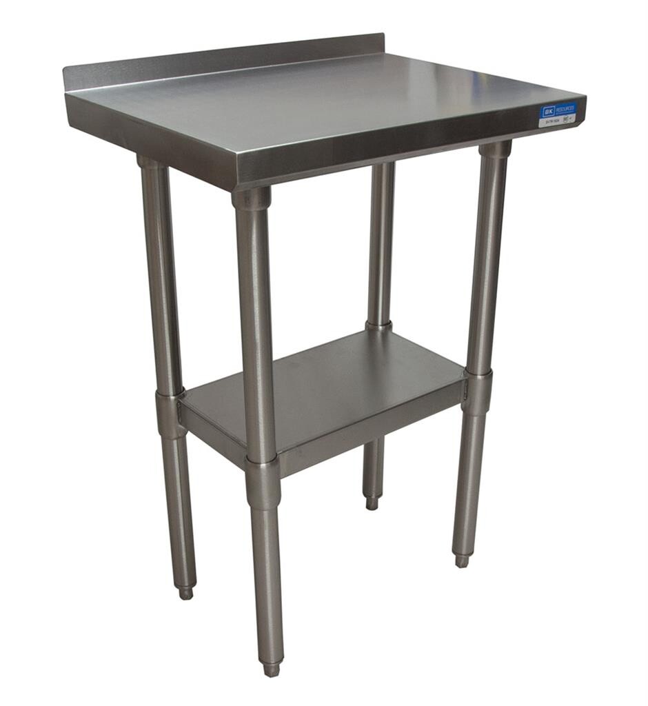 18 Gauge Stainless Steel Work Table Undershelf w/ 1.5" Riser 24"x18"