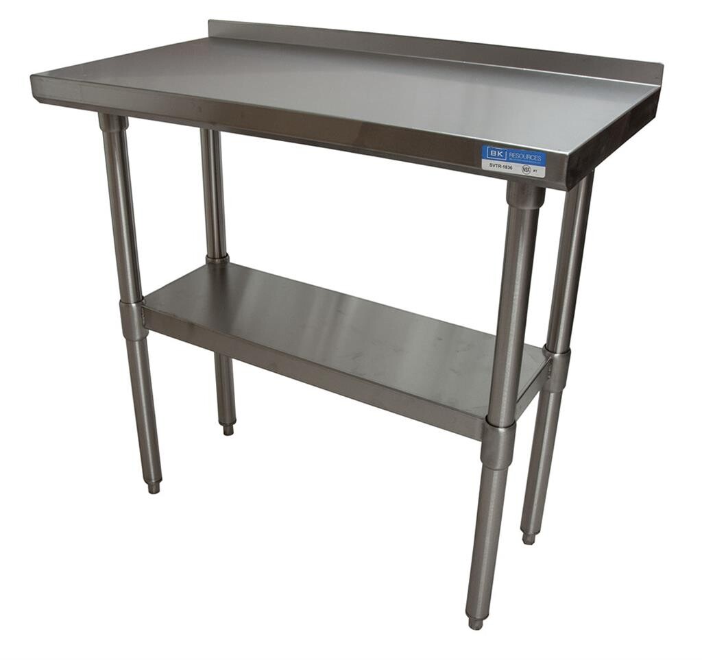 18 Gauge Stainless Steel Work Table Undershelf  1.5" Riser 36"x18"