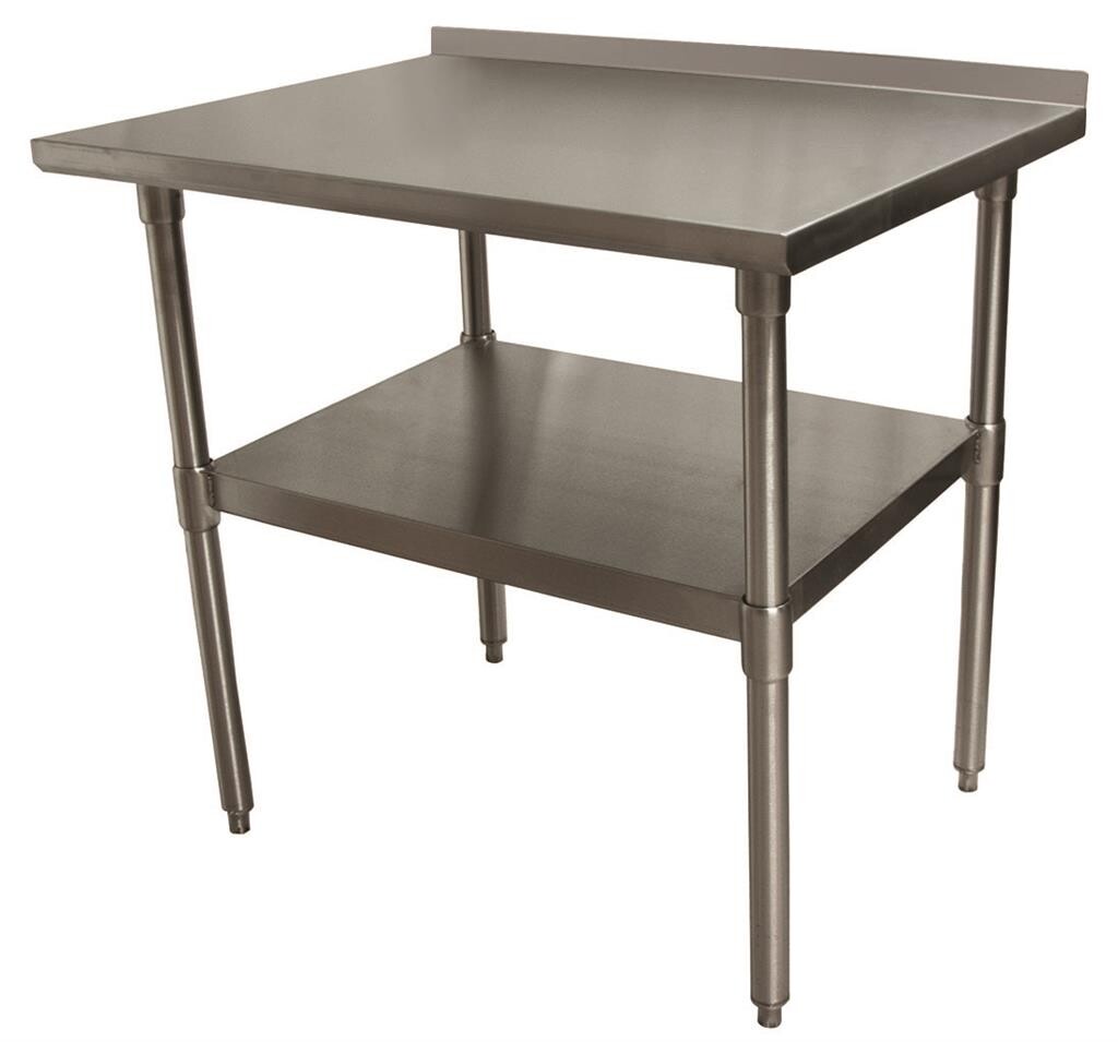 18 Gauge Stainless Steel Work Table Undershelf  1.5" Riser 36"x24"