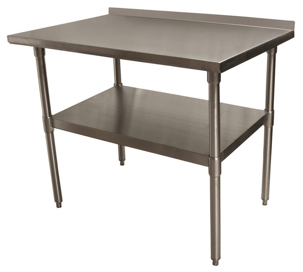 18 Gauge Stainless Steel Work Table Undershelf  1.5" Riser 48"x24"