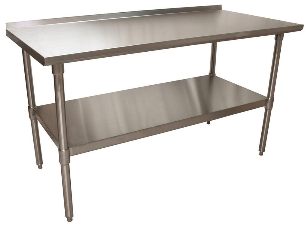 18 Gauge Stainless Steel Work Table Undershelf  1.5" Riser 60"x30"
