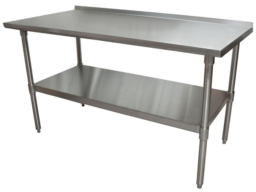 18 Gauge Stainless Steel Work Table Undershelf  1.5" Riser 60"x30"