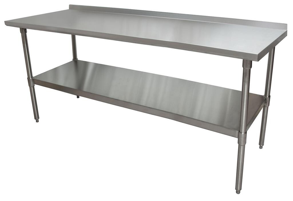 18 Gauge Stainless Steel Work Table Undershelf  1.5" Riser 72"x24"