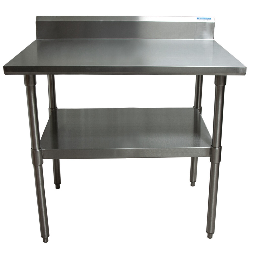18 Gauge Stainless Steel Work Table Undershelf  5" Riser 48"x30"