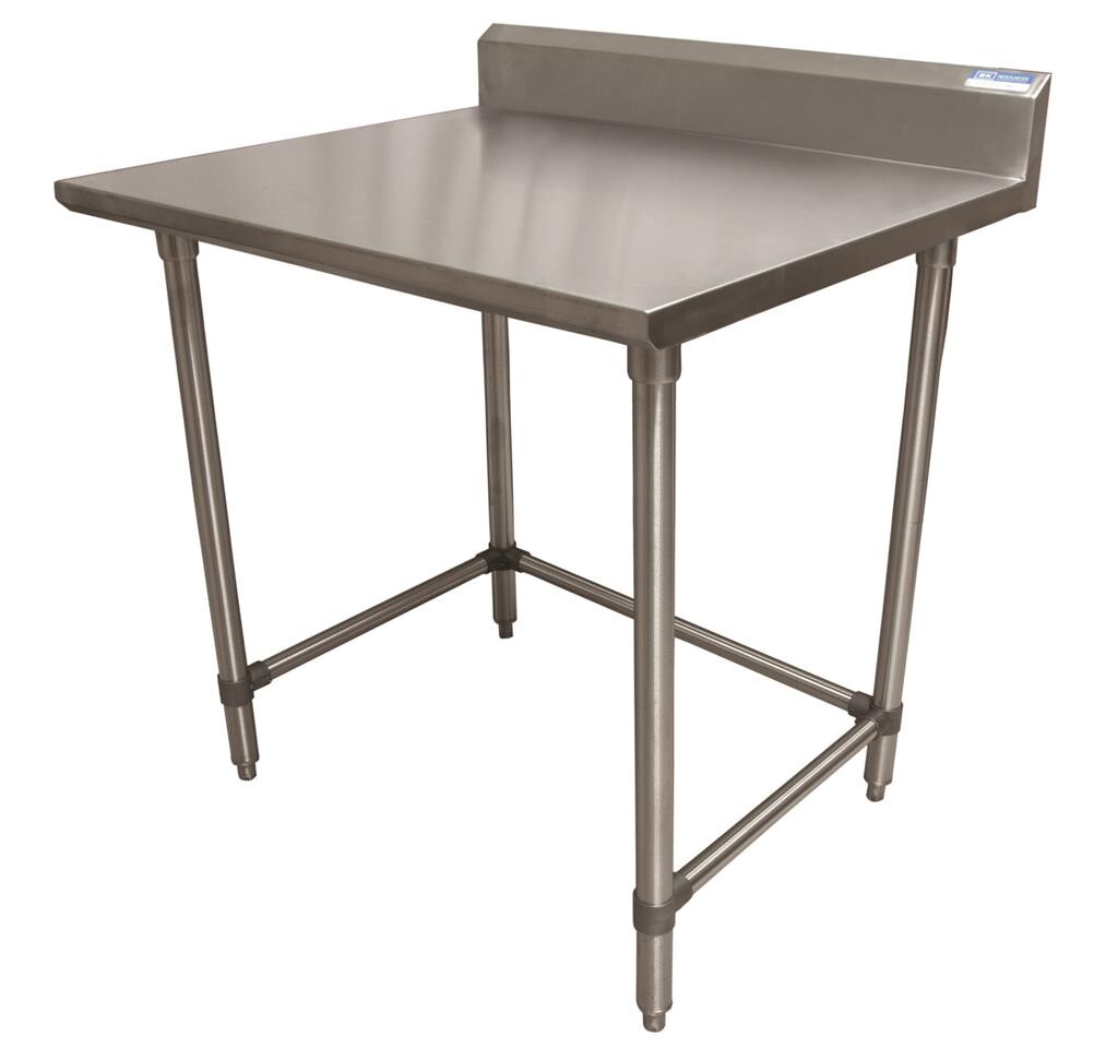 18 Gauge Stainless Steel Work Table W/Open Base  5 Riser 36"Wx24"D