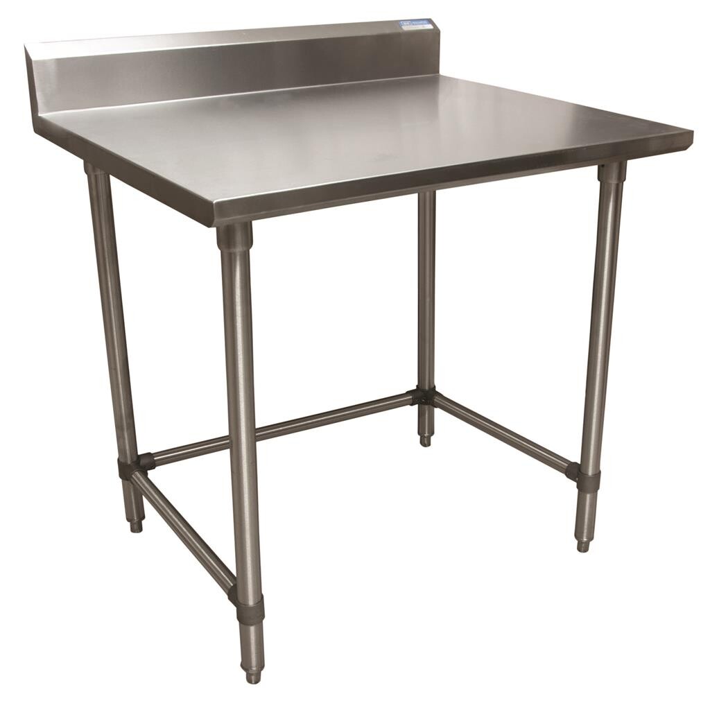18 Gauge Stainless Steel Work Table W/Open Base  5 Riser 48"Wx30"D