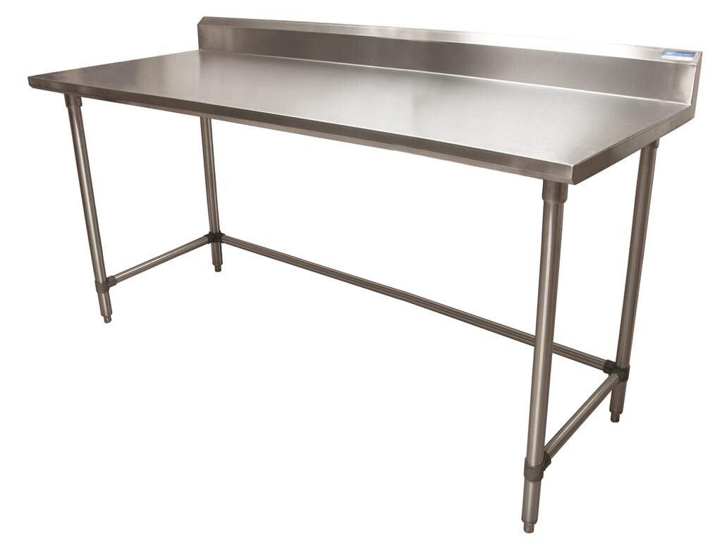18 Gauge Stainless Steel Work Table W/Open Base  5 Riser 60"Wx30"D