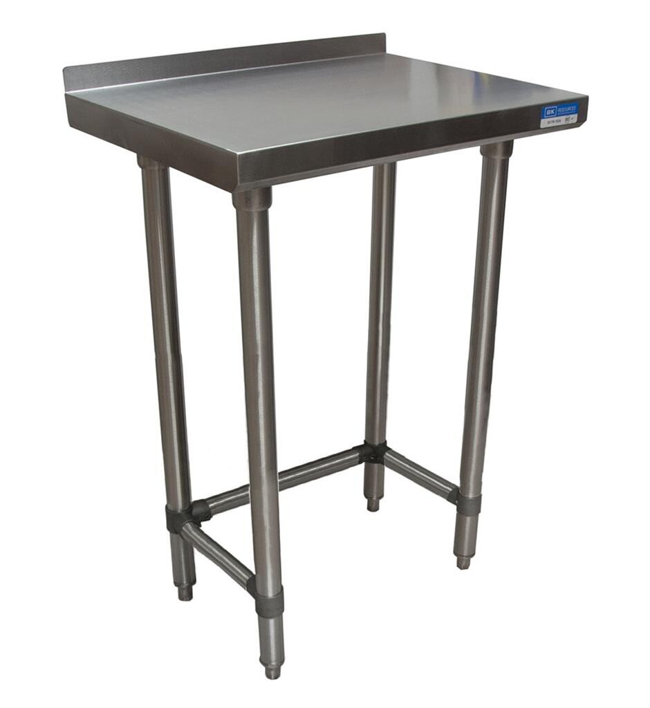 18 Gauge Stainless Steel Work Table Open Base  1.5 Riser 24"Wx18"D