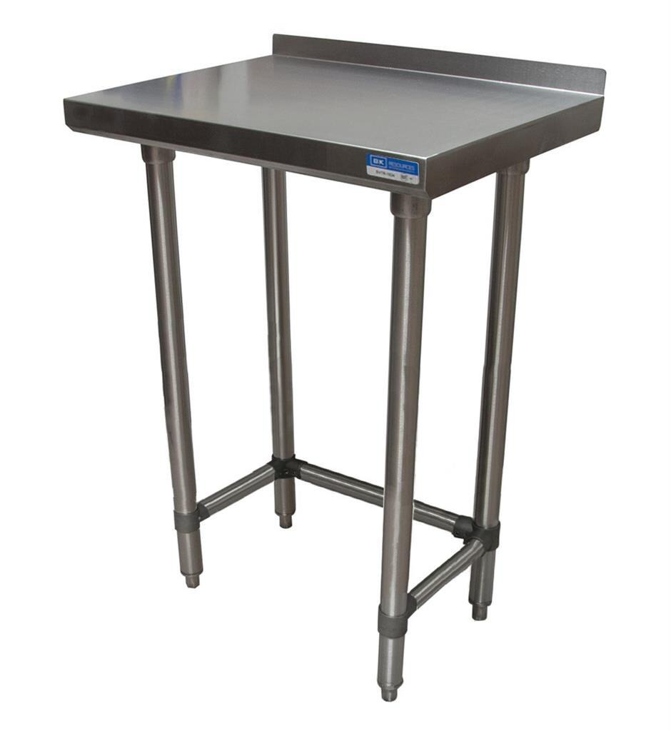 18 Gauge Stainless Steel Work Table Open Base  1.5 Riser 24"Wx18"D