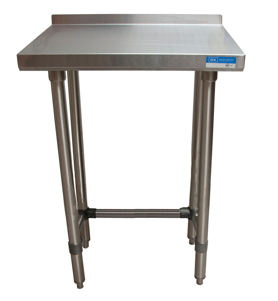 18 Gauge Stainless Steel Work Table Open Base  1.5 Riser 30"Wx18"D