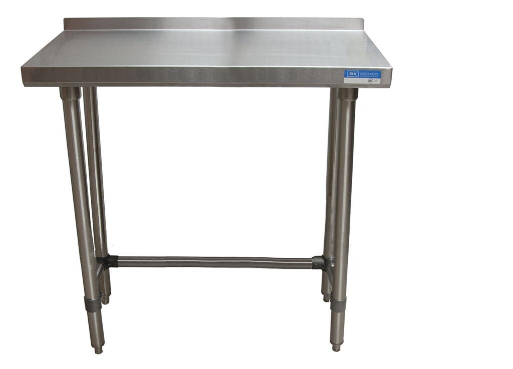 18 Gauge Stainless Steel Work Table Open Base  1.5 Riser 36"Wx18"D