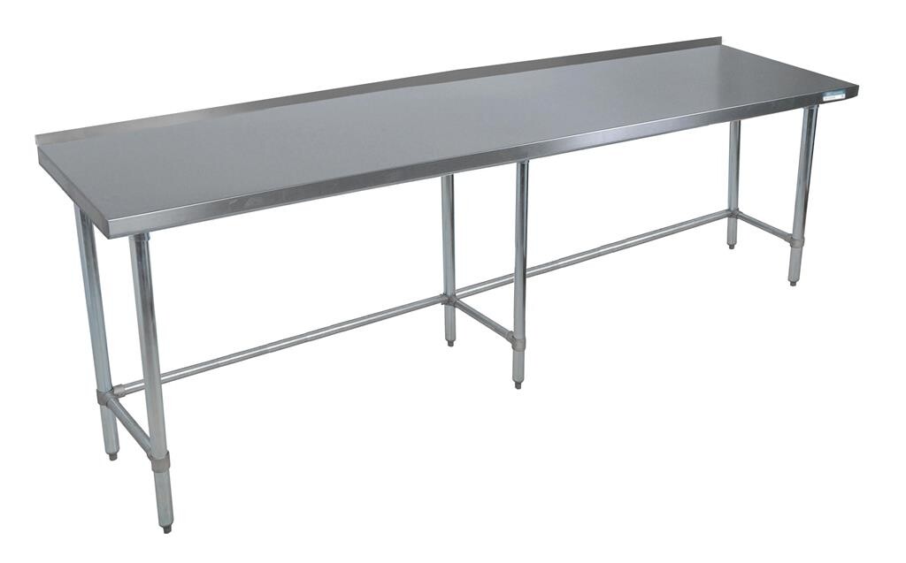 18 Gauge Stainless Steel Work Table Open Base  1.5 Riser 84"Wx24"D