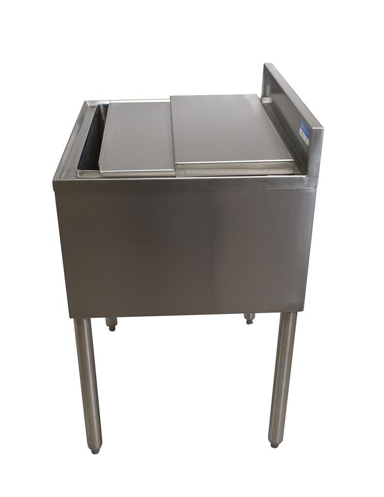 24"X 21" Ice Bin & Lid w/ 8 Circuit Cold Plate Stainless Steel w/ Drain