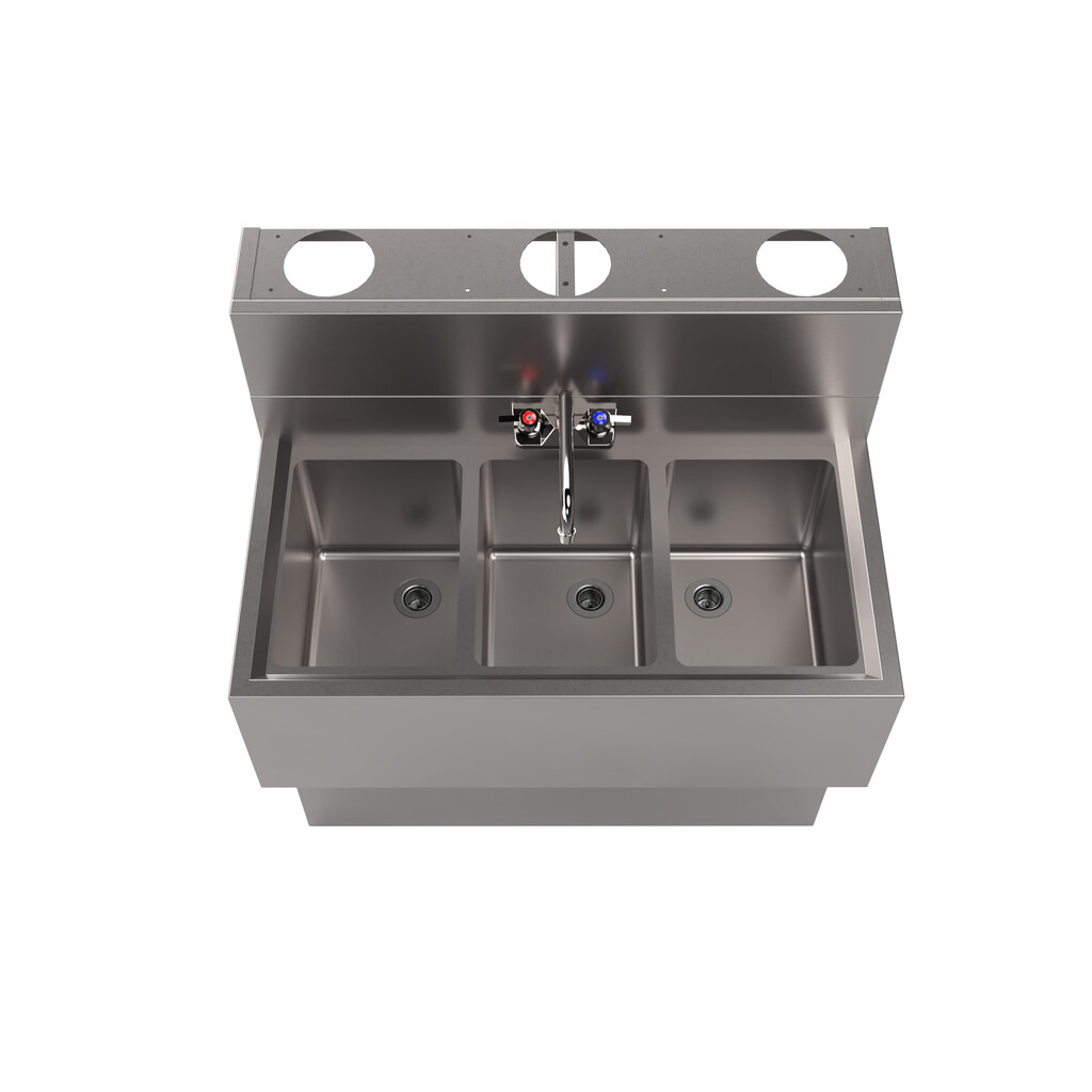 18"X36" UNDERBAR SINK INCLUDES BASE AND DIEWALL 