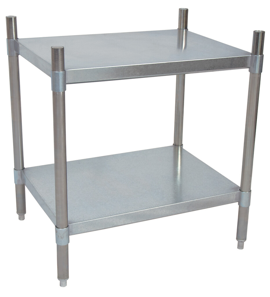 2 Shelf Dry Storage Adjustable Stainless Steel Shelving Unit 67"x24"x38"