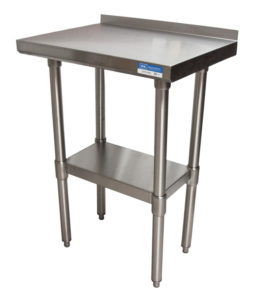 18 Gauge Stainless Steel Work Table  With Undershelf 1.5" Riser 24"Wx18"D
