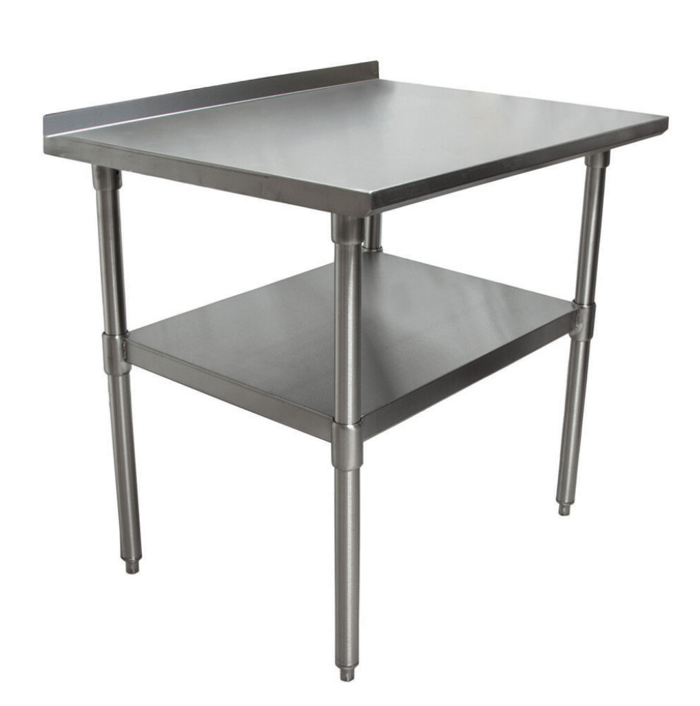 18 Gauge Stainless Steel Work Table  With Undershelf 1.5" Riser 30"Wx30"D