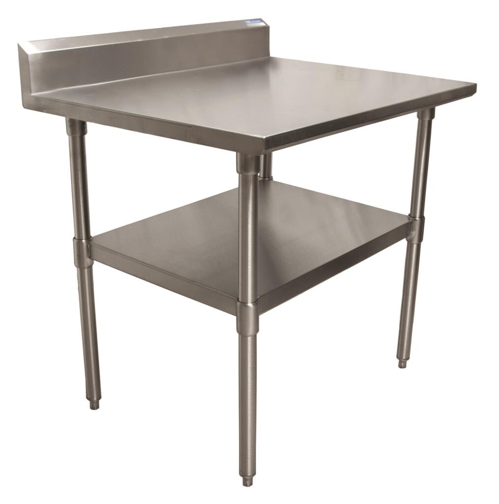 18 Gauge Stainless Steel Work Table  With Undershelf 5" Riser 30"Wx30"D