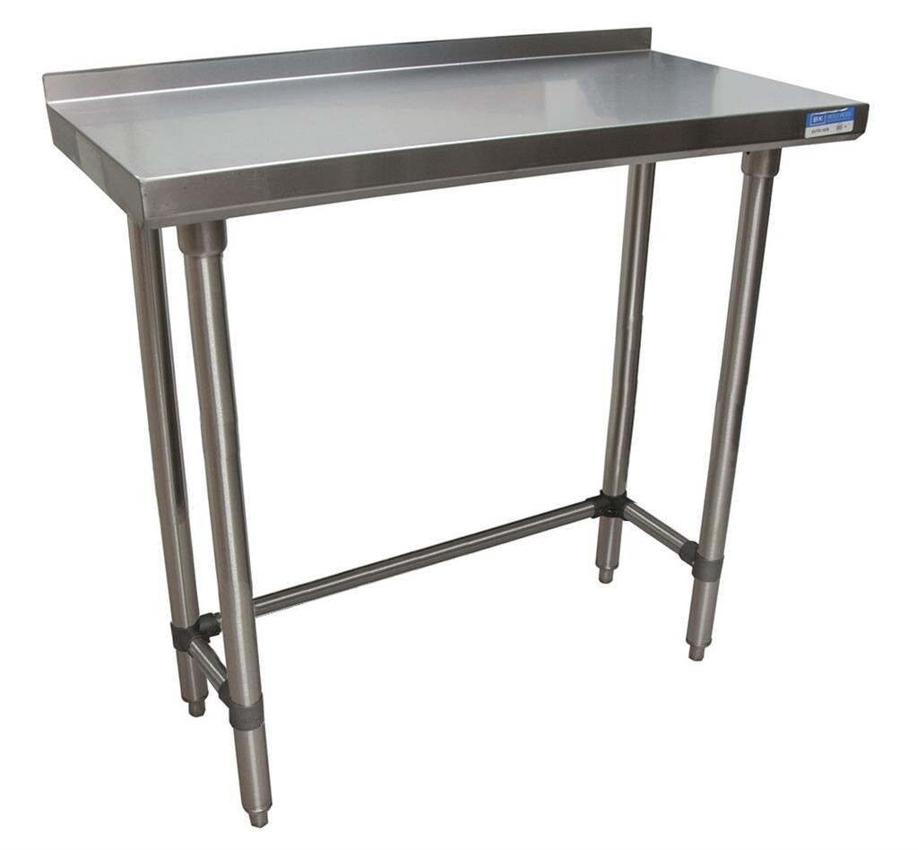 18 Gauge Stainless Steel Work Table With Open Base 1.5" Riser 36"Wx18"D
