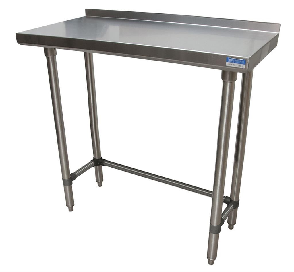 18 Gauge Stainless Steel Work Table With Open Base 1.5" Riser 48"Wx18"D