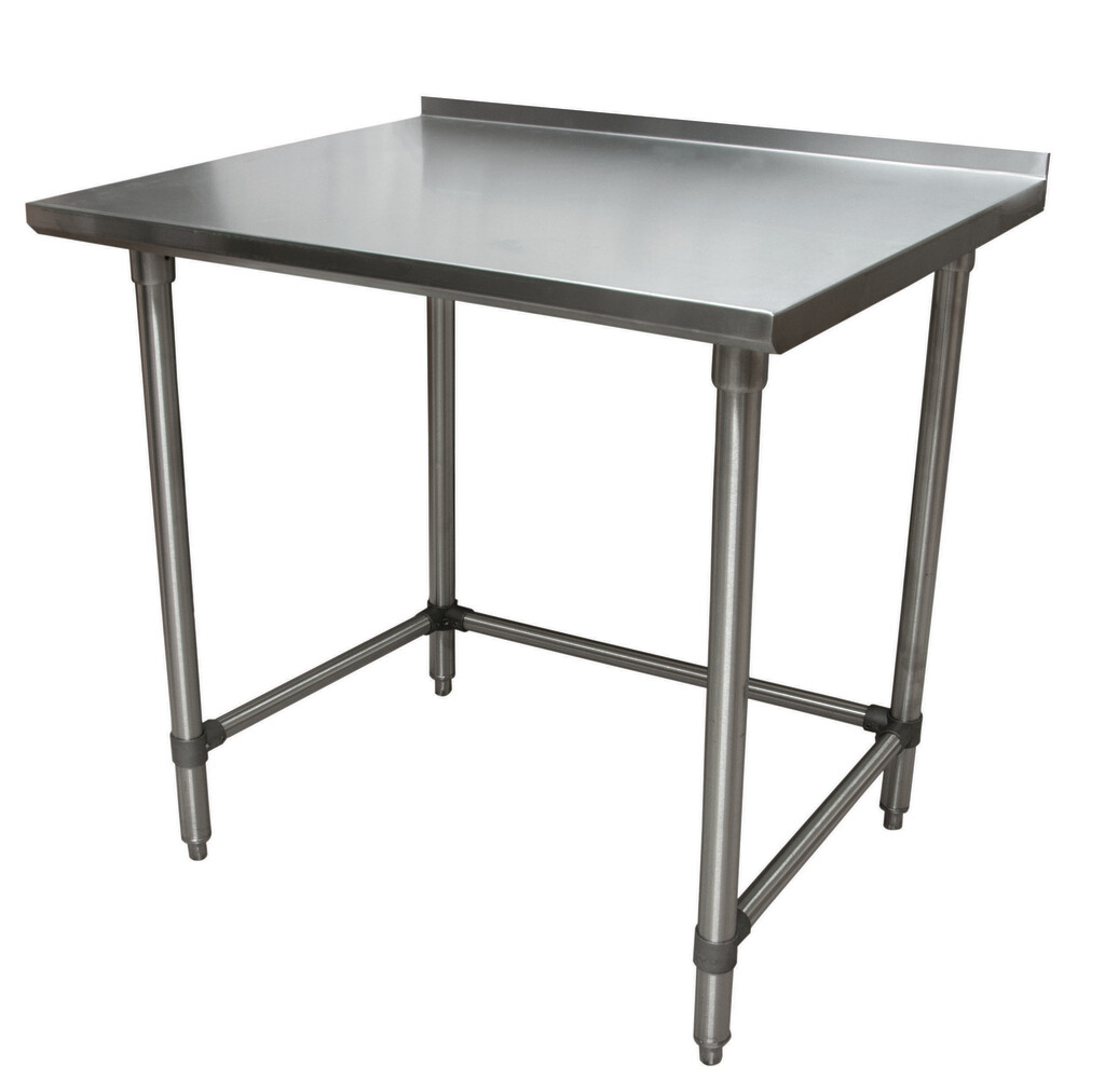 18 Gauge Stainless Steel Work Table With Open Base 1.5" Riser 30"Wx30"D