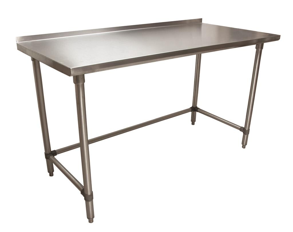18 Gauge Stainless Steel Work Table With Open Base 1.5" Riser 60"Wx30"D