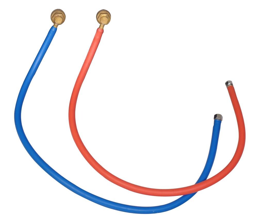 Flexible Water Line Connectors,Color Coded - (Red) Hot, (Blue) Cold