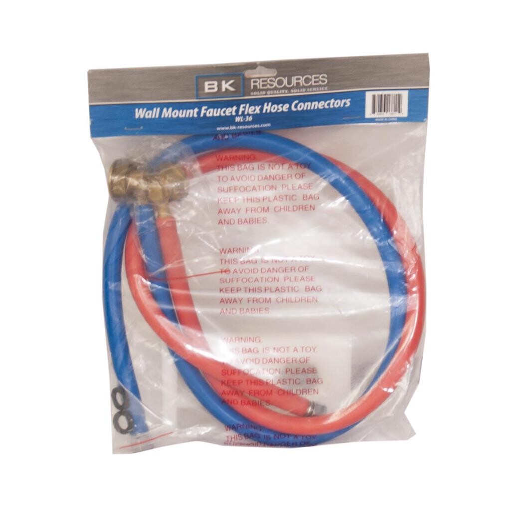Flexible Water Line Connectors,Color Coded - (Red) Hot, (Blue) Cold