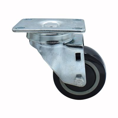 3" Polyurethane Wheel Swivel Caster With  2-3/8"x3-5/8" Top Plate