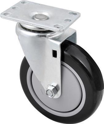 5" Polyurethane Swivel Plate Caster With 2-3/8"x3-5/8" Plate