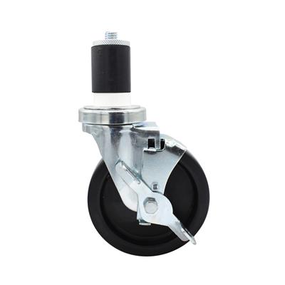 5" Polyolefin Swivel Caster With 1-5/8" Expanding Stem & Top Lock Brake For Work Table - Qty 6
