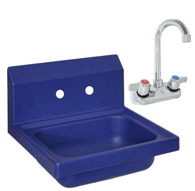 ION™ Blue Antimicrobial Hand Sink w/ Faucet 14”x10”x5”