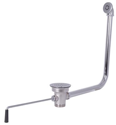 Twist Drain, Lever Operated With Overflow, 11" Handle, 3-1/2" Opening
