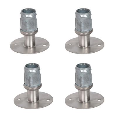 1-5/8" Ss Flange Foot With Holes - 4 Pack