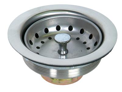 304 Stainless Steel Basket Drain with Crumb Cup, 3 1/2" Opening