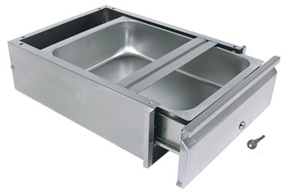 Stainless Steel Drawer Assembly W/Lock, Stainless Pan 200lb 15"x20"x5"