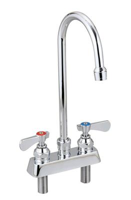 Optiflow Solid Body Faucet, 8" Gooseneck Spout, 4" O.C. Deck Mount
