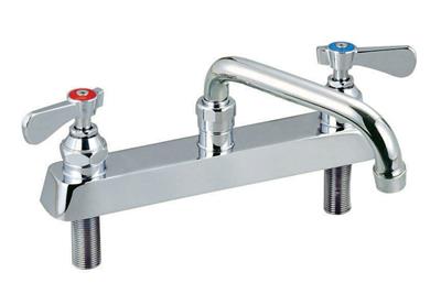 Optiflow Solid Body Faucet, 12" Swing Spout, 8" O.C. Deck Mount