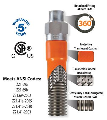 1" X 48" Gas Hose Connector and Swivel-Pro Kit