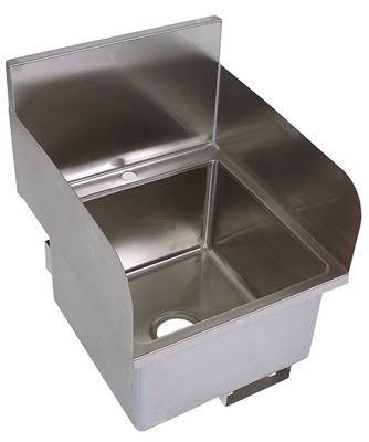 Stainless Steel Hand Sink With Side Splashes 16X16 16 GA