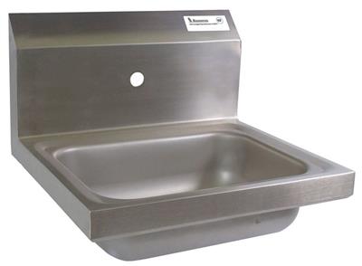 Stainless Steel Hand Sink 1-7/8" Drain, 1 Hole 14”x10”x5”