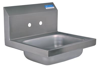 Stainless Steel Hand Sink 2 Holes, 3-1/2" Drain 14”x10”x5”
